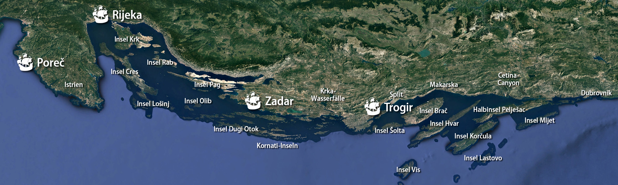 Blaue Reise Kroatien: Routen Poreč | Rijeka | Zadar | Trogir